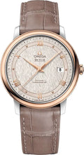 de Omega Rose Gold Taupe Leather
