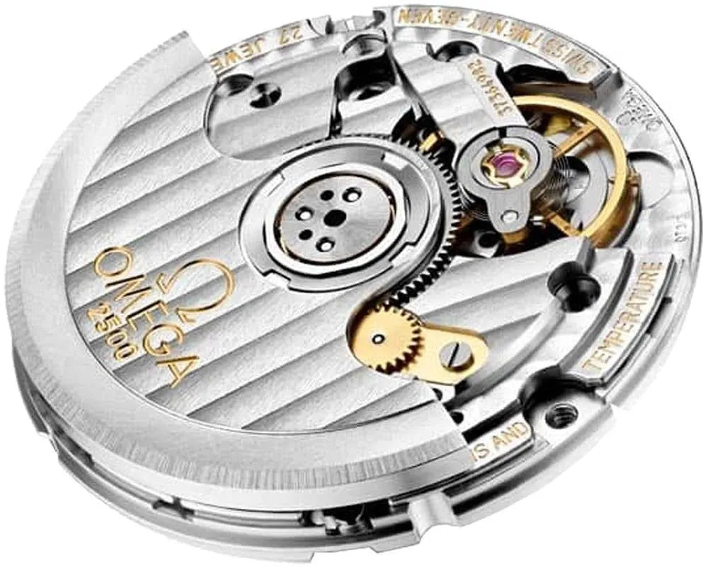 Omega Gold Dial Leather Watch - Hình 3