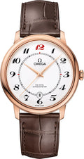 Omega Rose Gold Brown Leather de ville