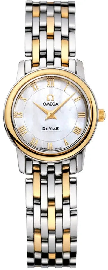 gold Omega De Ville Pearl Dial