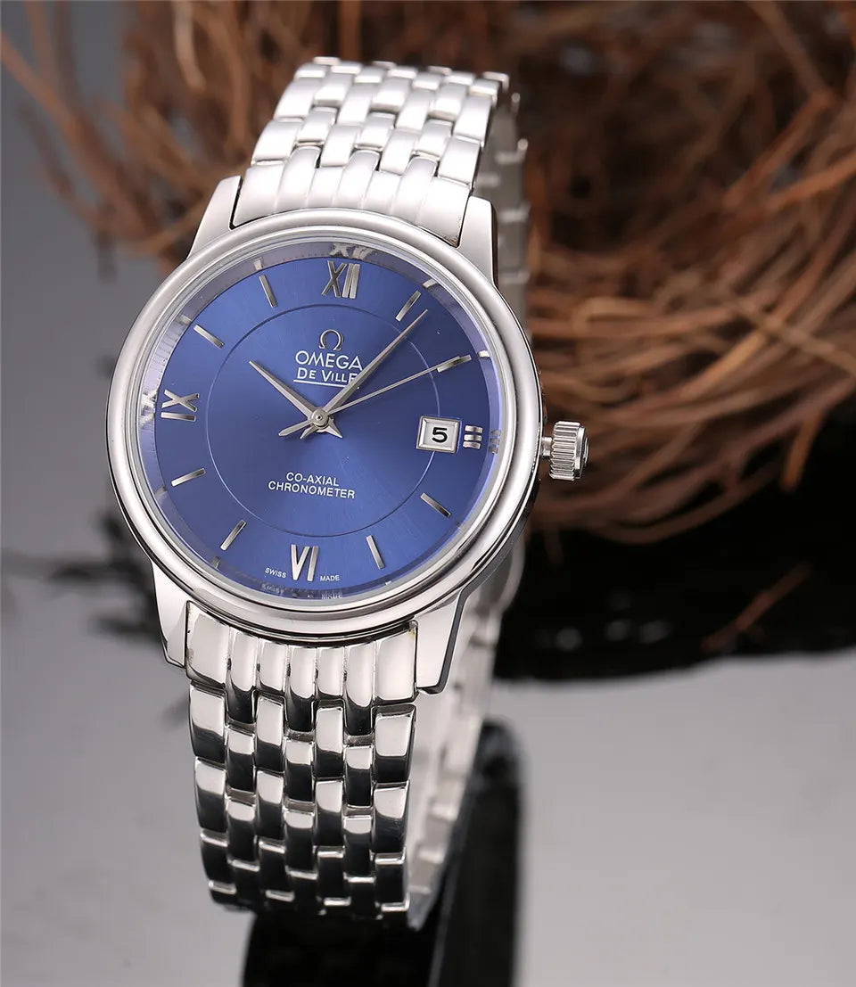 steel Omega De Ville Blue Dial - Hình 2