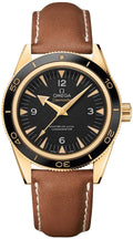 Omega Gold Black Leather