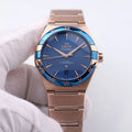 Omega Rose Gold Blue Bezel