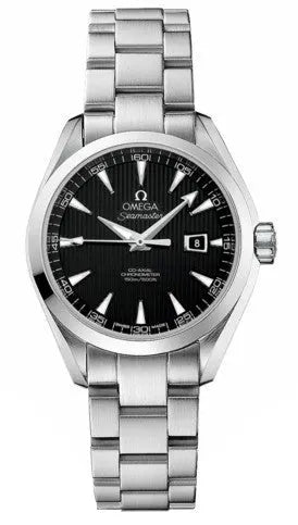 Omega Black Dial Steel Bracelet seamaster aqua