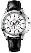 Omega White Dial Leather Chronograph
