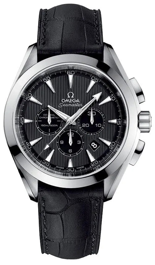 Omega Black Leather Chronograph seamaster