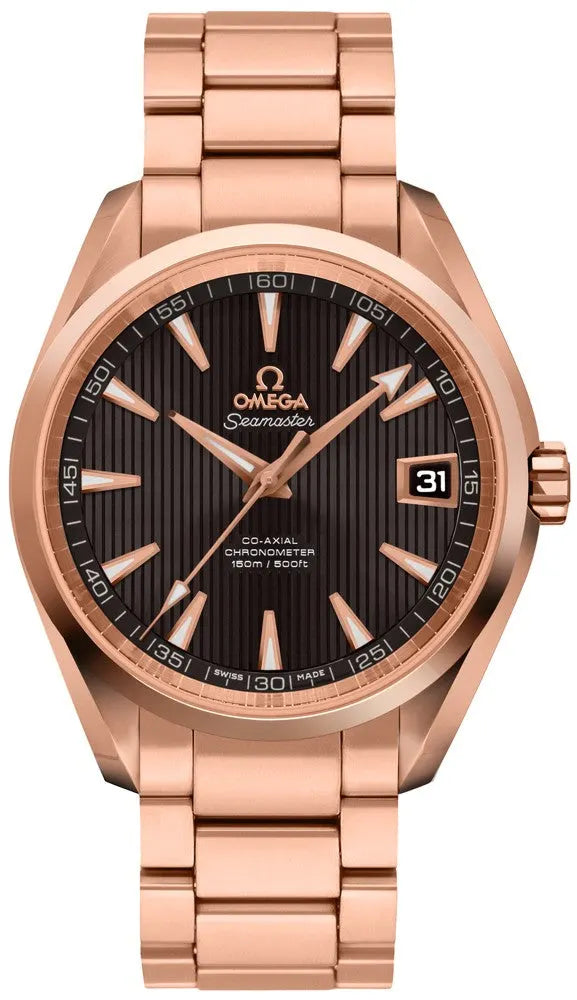 seamaster aqua Omega Rose Gold Black Dial