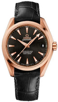 Omega Rose Gold Black Leather seamaster strap