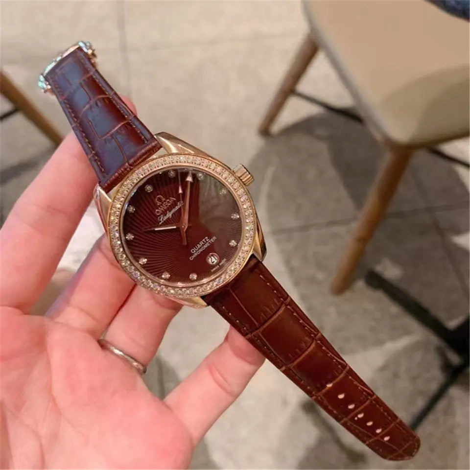 Omega Ladymatic Brown Diamond - Hình 8