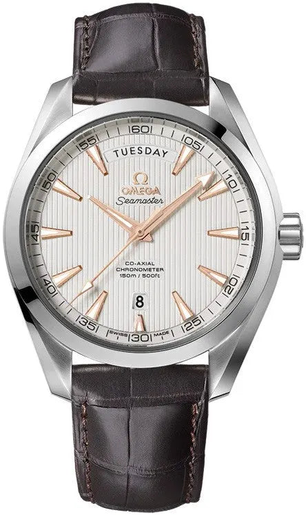 seamaster Omega Silver Dial Leather