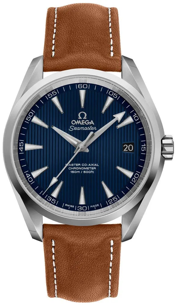 seamaster dial Omega Blue Leather Watch