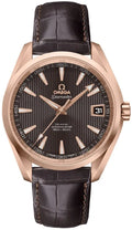 seamaster dial Omega Rose Gold Brown Leather
