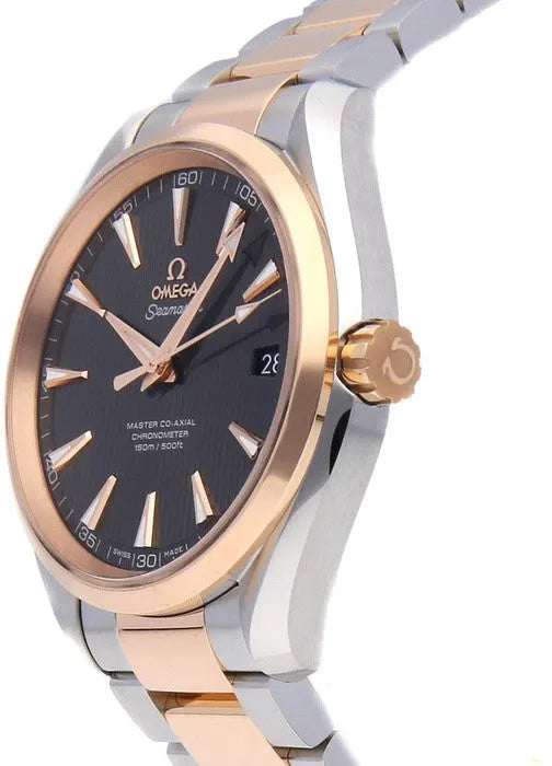 seamaster steel Omega Brown Dial Rose Gold - Hình 2