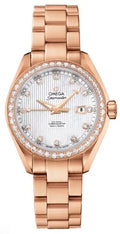 seamaster silver Omega Rose Gold Diamond Bezel