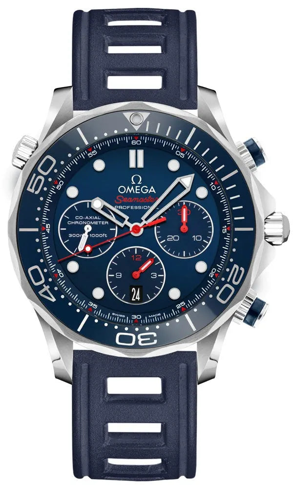 Omega Blue Chronograph Rubber