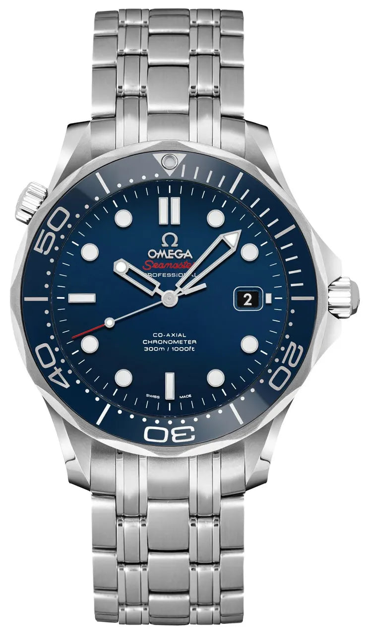 co axial Omega Seamaster Blue Dial Steel