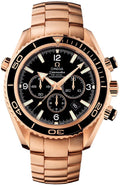 seamaster black Omega Rose Gold Chronograph
