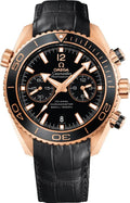 Omega Rose Gold Black Leather seamaster