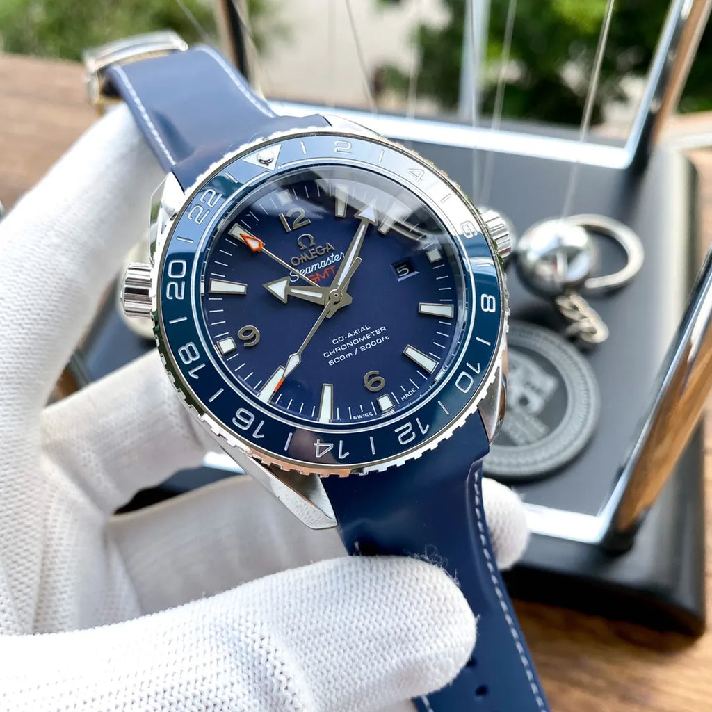 rubber Omega Seamaster GMT Blue Dial - Hình 4