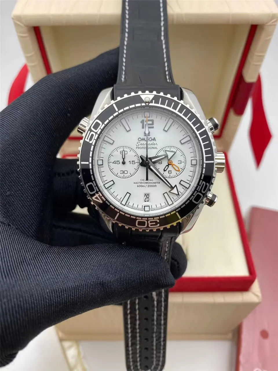 seamaster Omega White Dial Chronograph - Hình 2