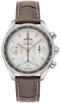 speedmaster Omega Diamond Bezel Leather Watch