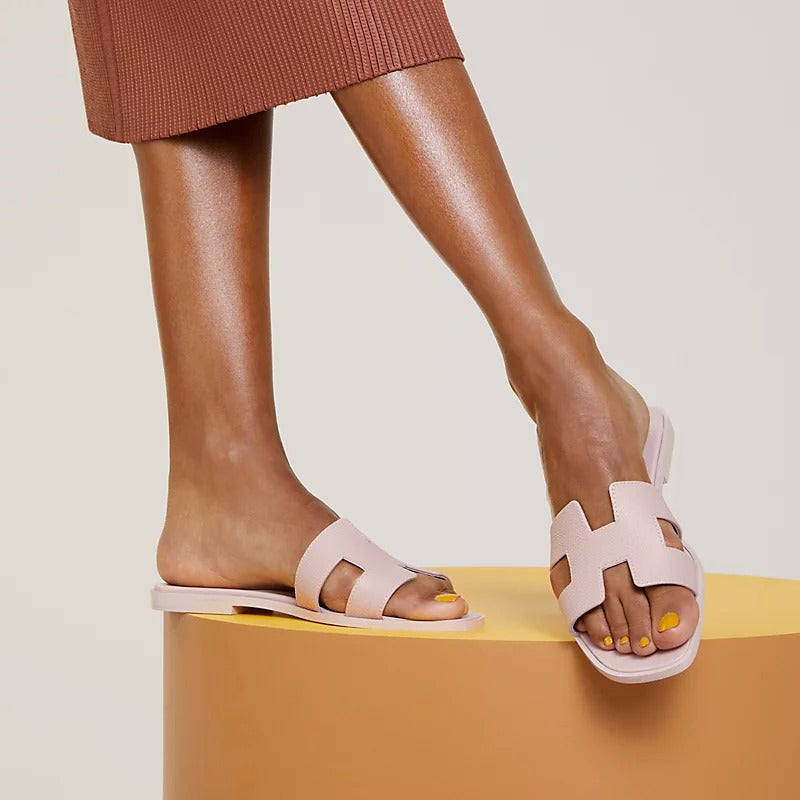Hermes 0RAN Sandal Rose Porcelaine