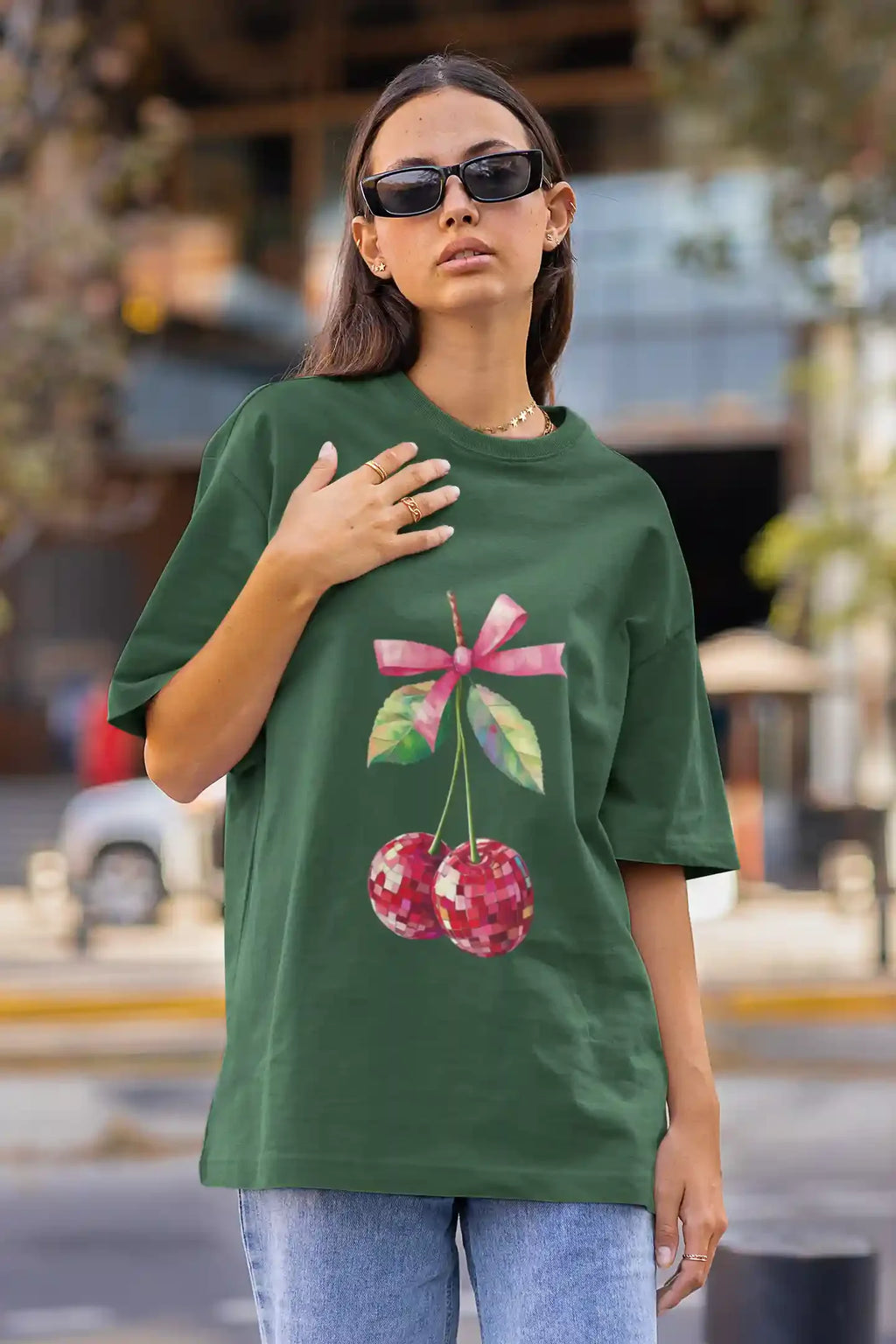 Disco Cherry Oversized Tee - Urban Theory Co
