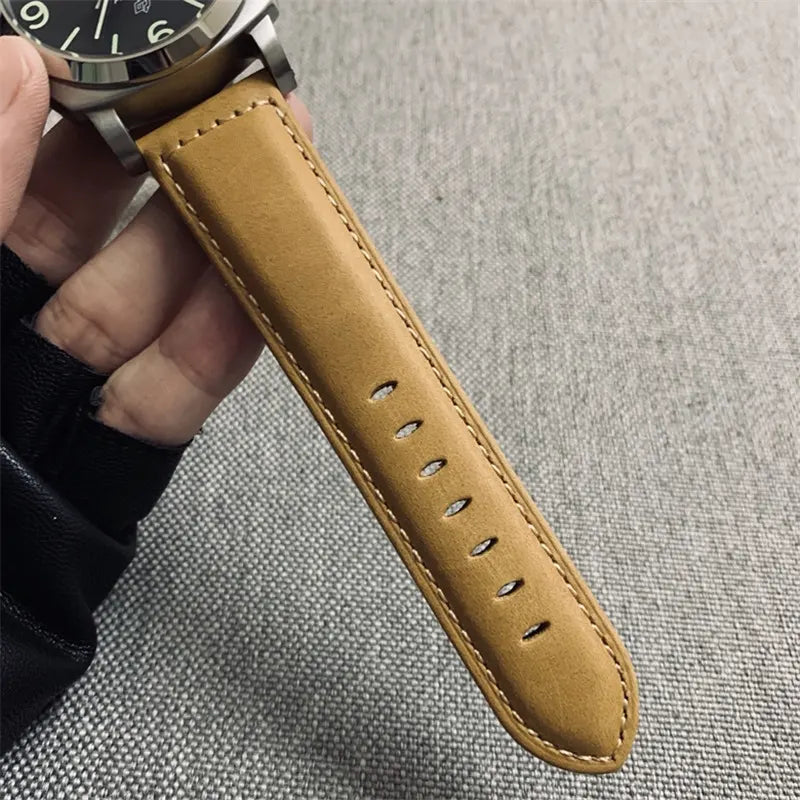 Panerai Luminor Black Dial Tan Strap - Hình 5