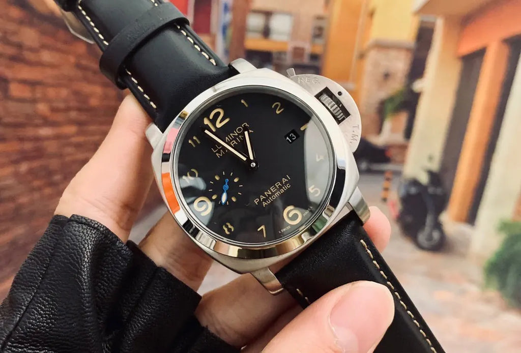 luminor marina Panerai Black Dial Leather - Hình 6