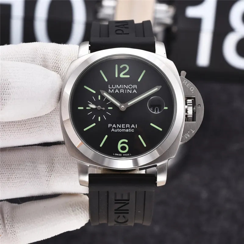 Panerai Black Rubber Steel Bezel