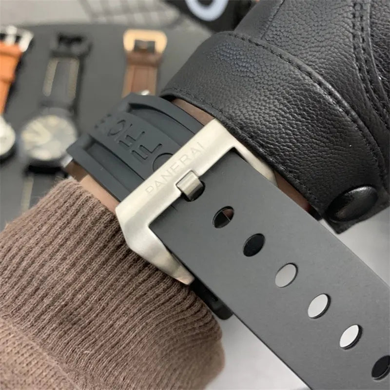steel Panerai Luminor Black Dial - Hình 3