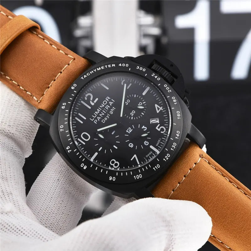 Panerai Black PVD Leather Chronograph - Hình 5