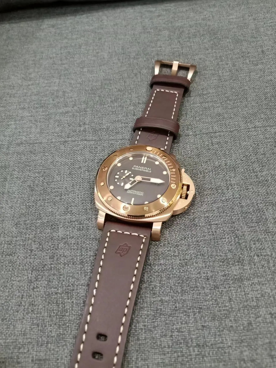 Panerai Submersible Bronze Brown Leather