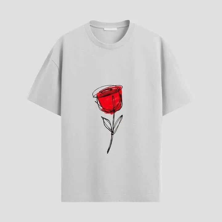 Red Rose Oversized Tee - Urban Theory Co - Urban Theory Co