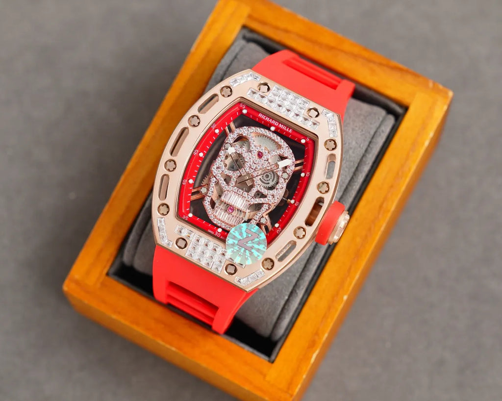 red Richard Mille Skull Watch - Hình 9