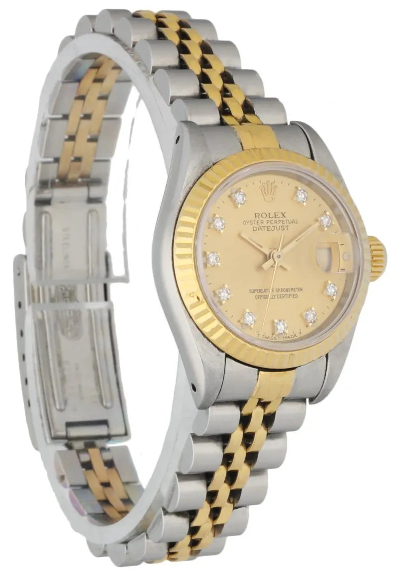 Rolex Two-Tone Champagne Diamond Dial Ladies - Hình 2