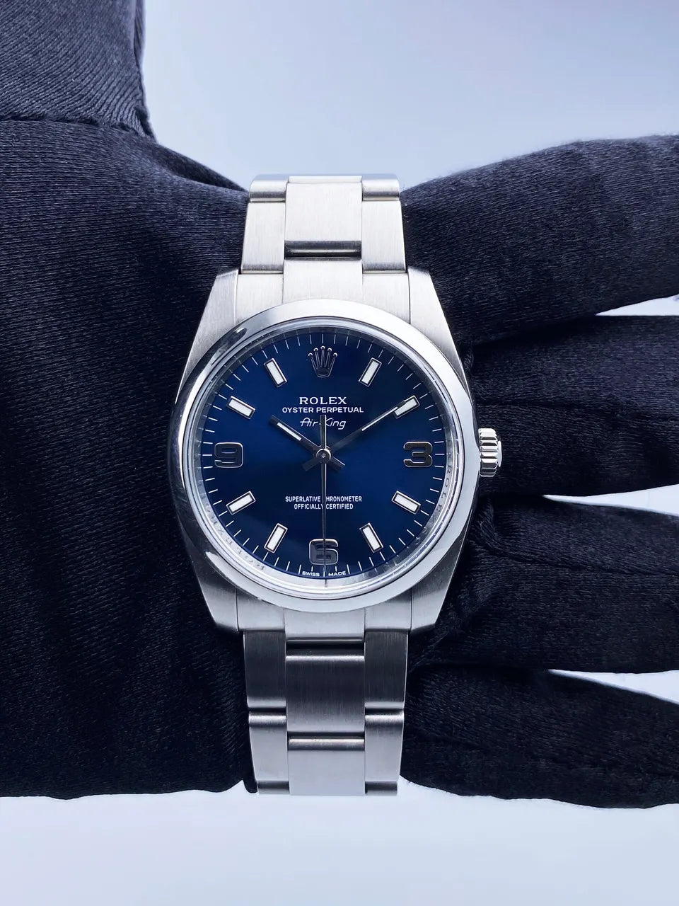 steel Rolex Air-King Blue Dial - Hình 2
