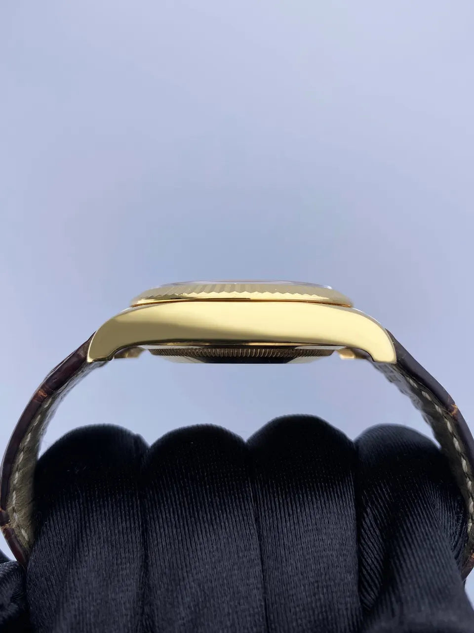 Rolex Gold White Datejust Leather - Hình 3