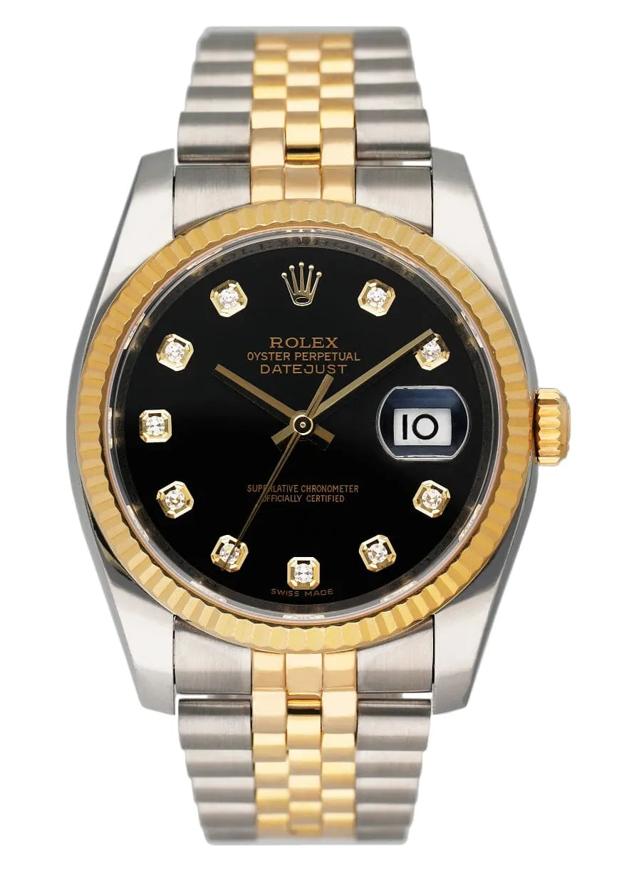 datejust Rolex Black Diamond Dial