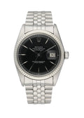ref Rolex Datejust Black Dial Steel Jubilee