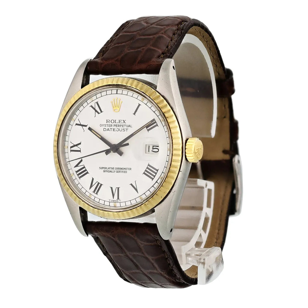 Rolex Datejust White Roman Leather
