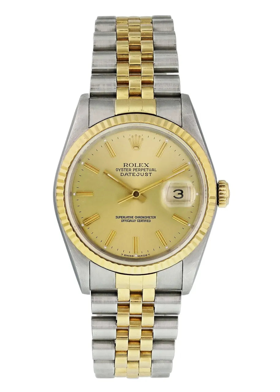 datejust Rolex Gold Champagne Dial - Hình 6