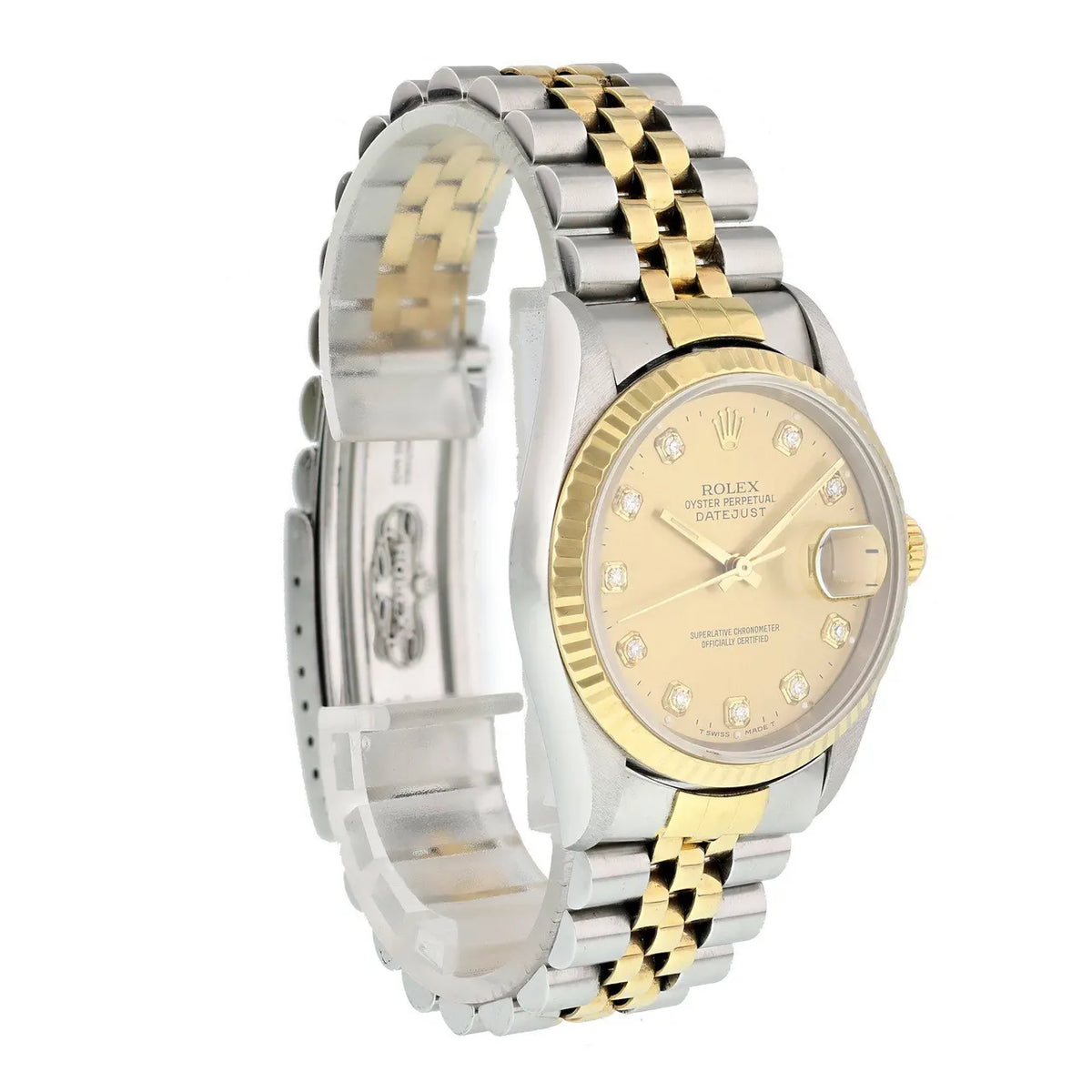 Rolex Gold Diamond Champagne datejust two - Hình 4