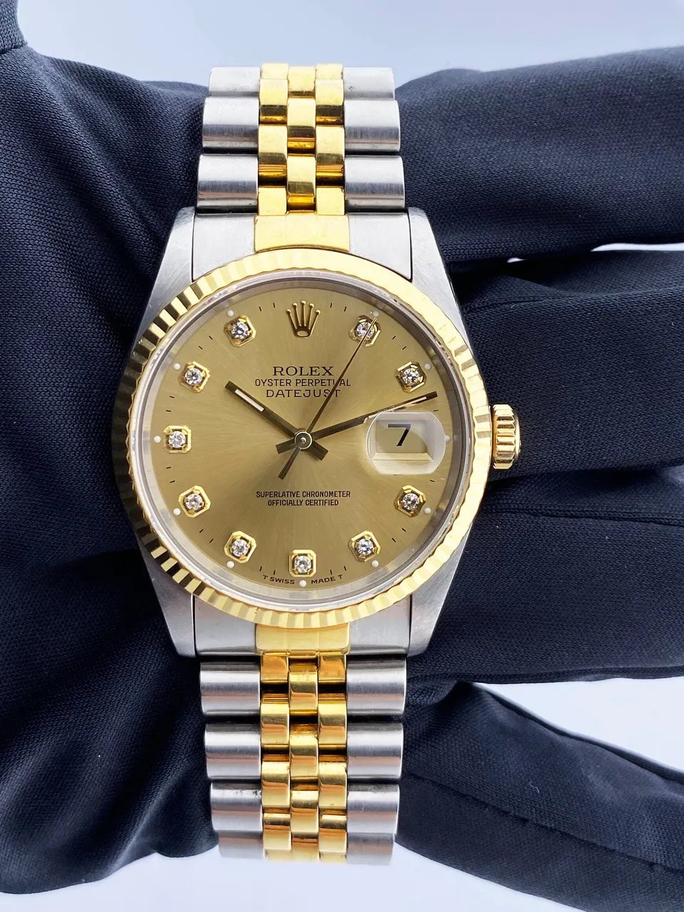 Rolex Datejust Gold Dial Diamond - Hình 2