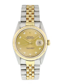 Rolex Gold Diamond Champagne datejust two