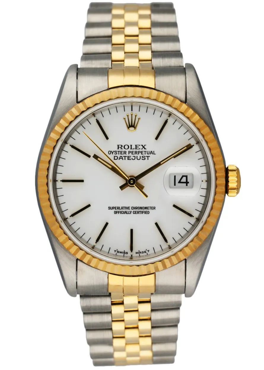 oyster Rolex Datejust White Dial Two-Tone