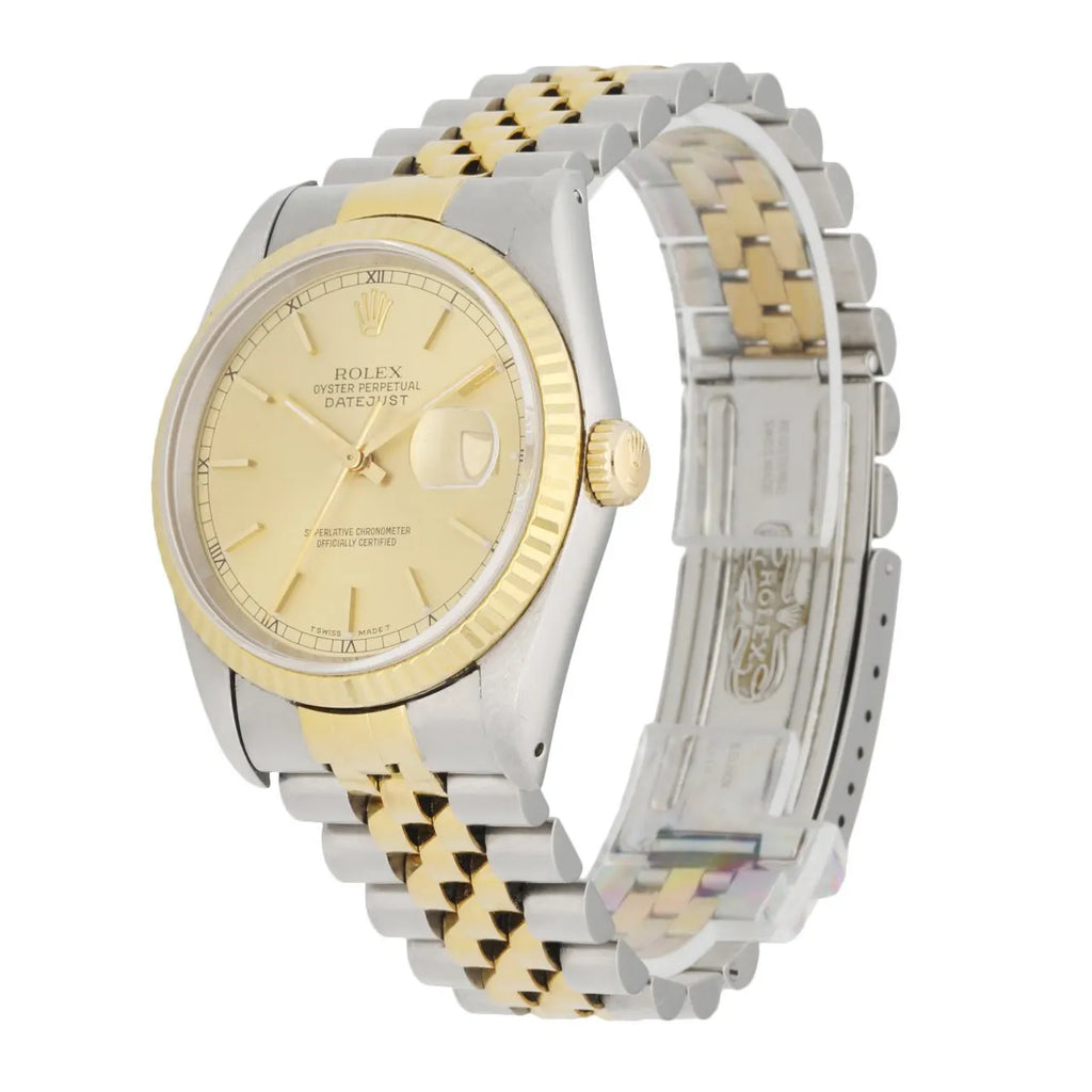 Rolex Gold Linen Dial Two-Tone - Hình 2