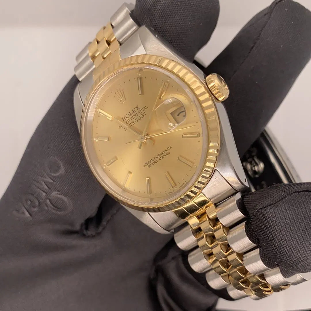 Rolex Two-Tone Gold Fluted Bezel datejust - Hình 7