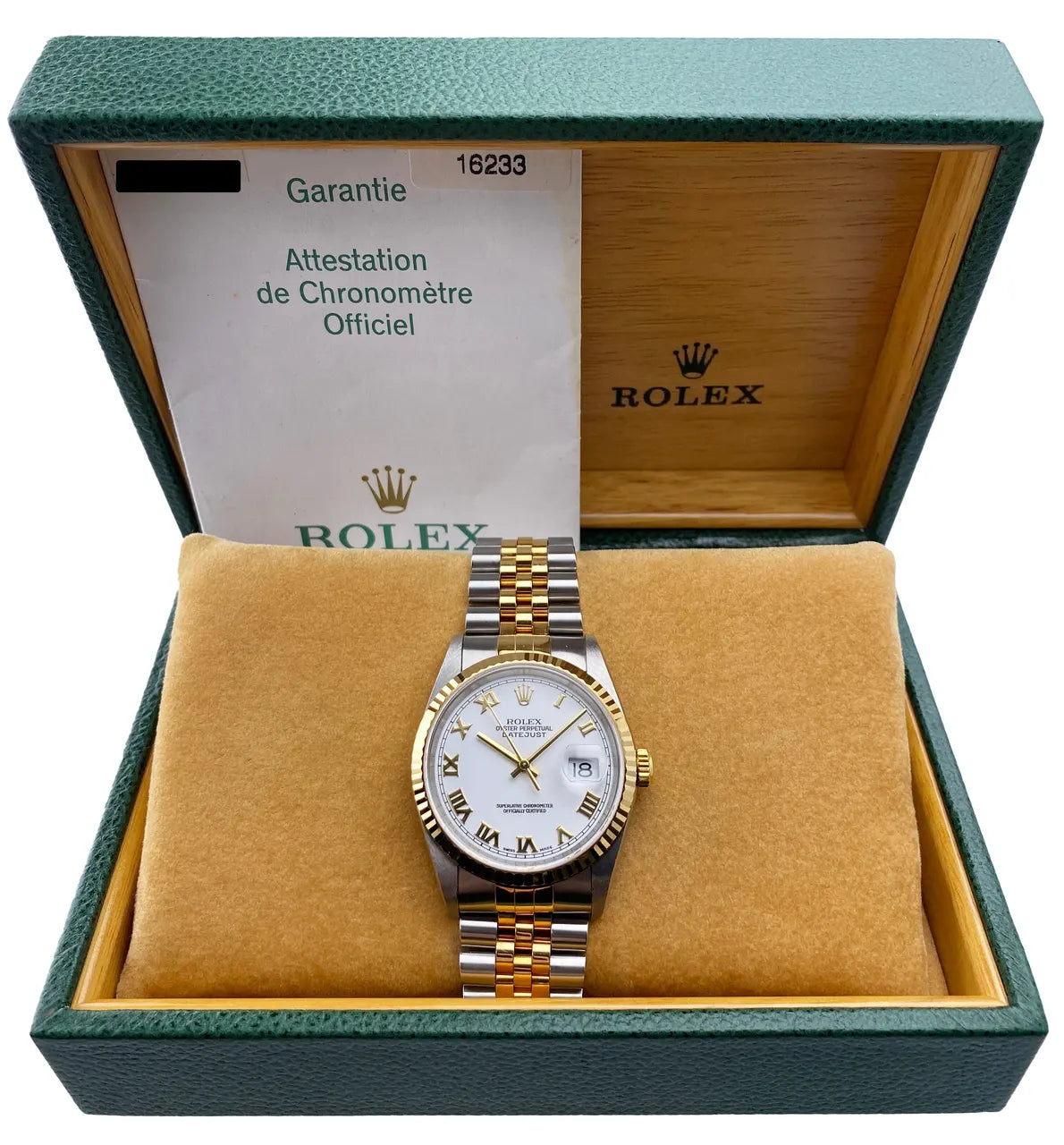 datejust Rolex Two-Tone White Roman Dial - Hình 2