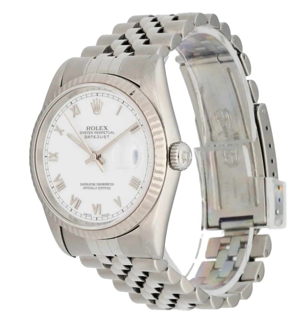 Rolex White Roman Dial Datejust - Hình 8